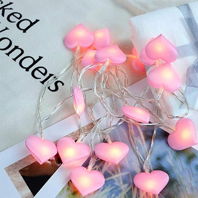 CozyHome Guirlande lumineuse LED coeur - 5m alimenté - 20 coeurs blanc  chaud - Coeur électricité - Décoration pour chambre de fille, mariage