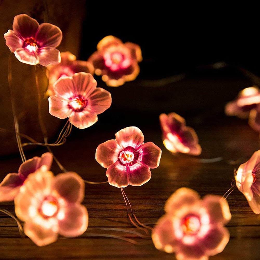 Guirlande lumineuse fleurs