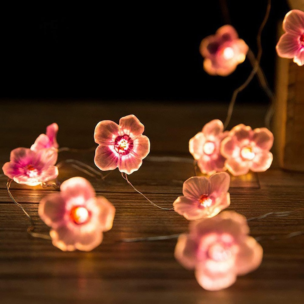 1pc LED guirlande lumineuse en forme de fleur de cerisier